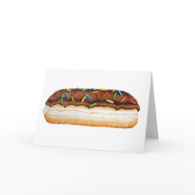 Chocolate Long John Donut med Sprinkles Card
