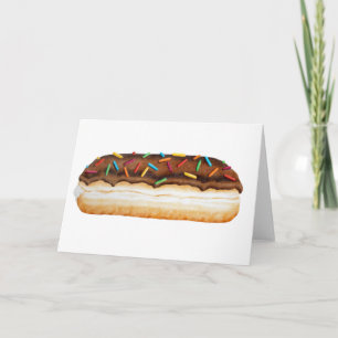 Chocolate Long John Donut med Sprinkles Card Kort