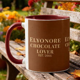 Chocolate Lover Cream Script Personalized Name Est Mugg