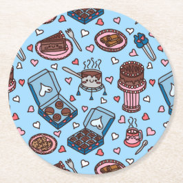 Chocolate lover cute underlägg papper rund