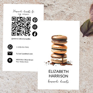 Chocolate Macarons Homemade Desserts Pastry Chef Visitkort