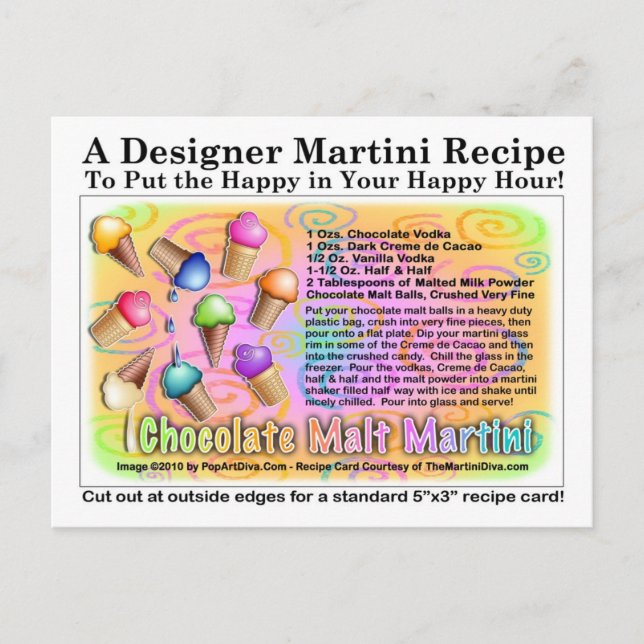 Chocolate Malt Ice Cream Martini Recipe-vykort Vykort (Framsida)