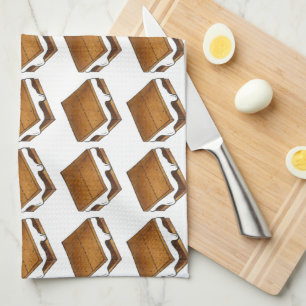 Chocolate Marshmallow S'mores Summer Camp Treat Kökshandduk