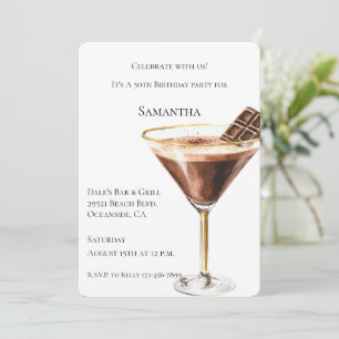 Chocolate Martini Birthday Inbjudningar