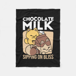 Chocolate Milk Sipping on Bliss – Kawaii Cat Food  Fleecefilt