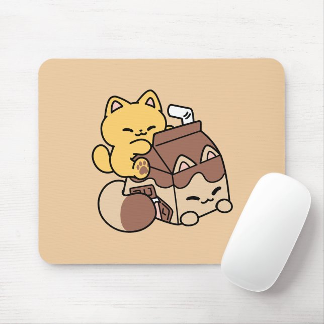 Chocolate Milk Sipping on Bliss – Kawaii Cat Food  Musmatta (Med mus)