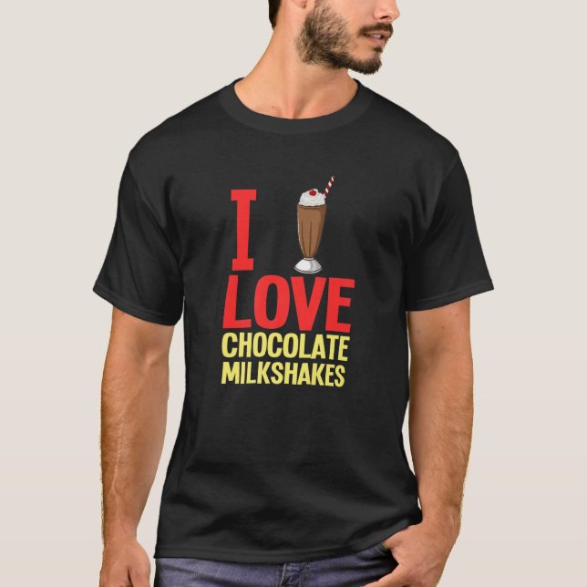 Chocolate Milkshake Mjölk Choco Shake Drink T Shirt (Framsida)