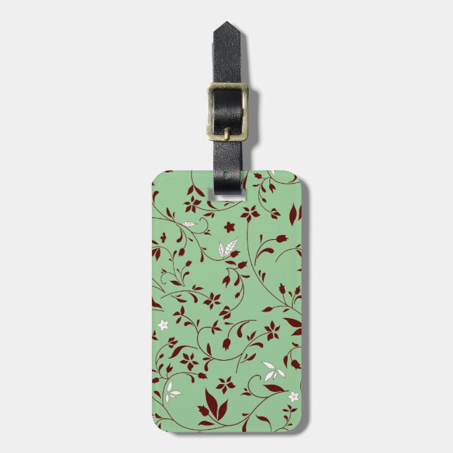 Chocolate Mint-Blommigt Bagagebricka (Vertikal Framsida)