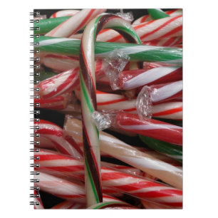 Chocolate Mint-Polkagrisar Helgdag Festive Anteckningsbok Med Spiral