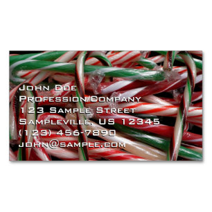 Chocolate Mint-Polkagrisar Helgdag Festive Magnetiska Visitkort