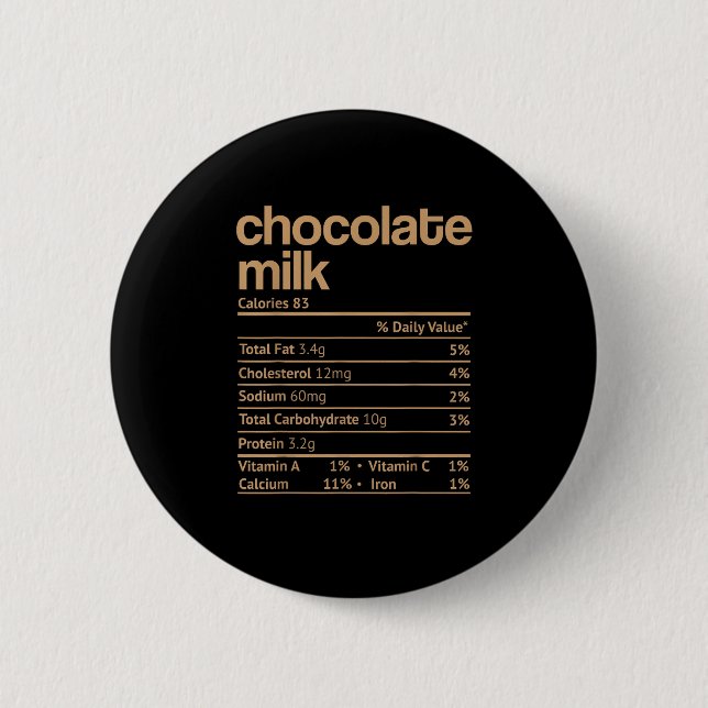 Chocolate Mjölk Nutrition Facts Funny Thanksgiving Knapp (Framsida)