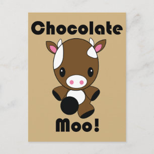 Chocolate Moo Kawaii Cow-vykort Vykort