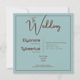Chocolate Mood Minimal Wedding Invitation Kort