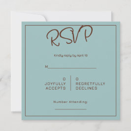 Chocolate Mood Minimal Wedding RSVP Kort
