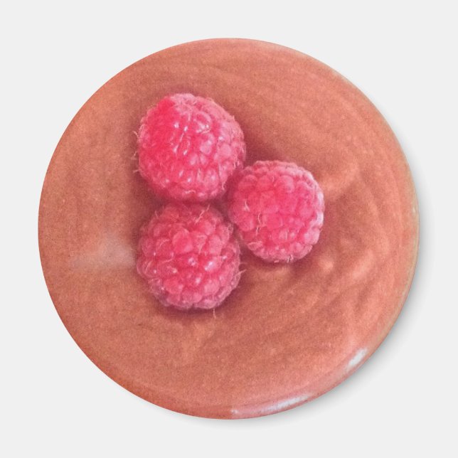 Chocolate Mousse med hallon Magnet (Framsidan)