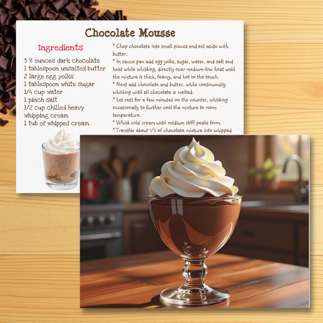 Chocolate  Mousse Recipe Card Vykort (Skapare uppladdad)