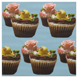 Chocolate Muffinss Bird & Ro Poly Weave Fabric Tyg