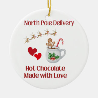 Chocolate North Pole Delivery Hett Chocolate with Julgransprydnad Keramik