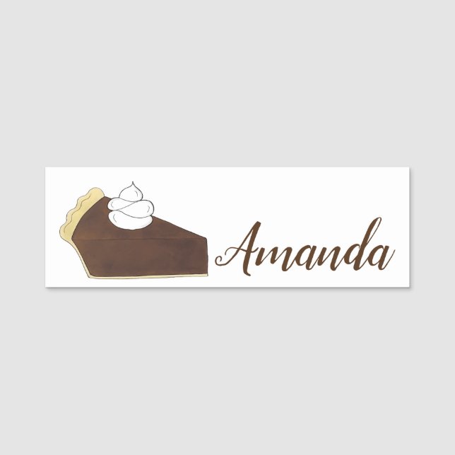 Chocolate Paj Whipping Cream Slice Dessert Baking Namnbricka (Framsida)