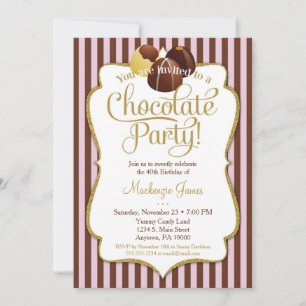 Chocolate Party-inbjudan, födelsedagssert Inbjudningar