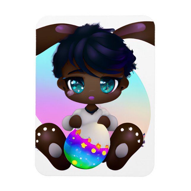 Chocolate Påsk Melanin Bunny Baby Rabbit Melanin Magnet (Vertikal)