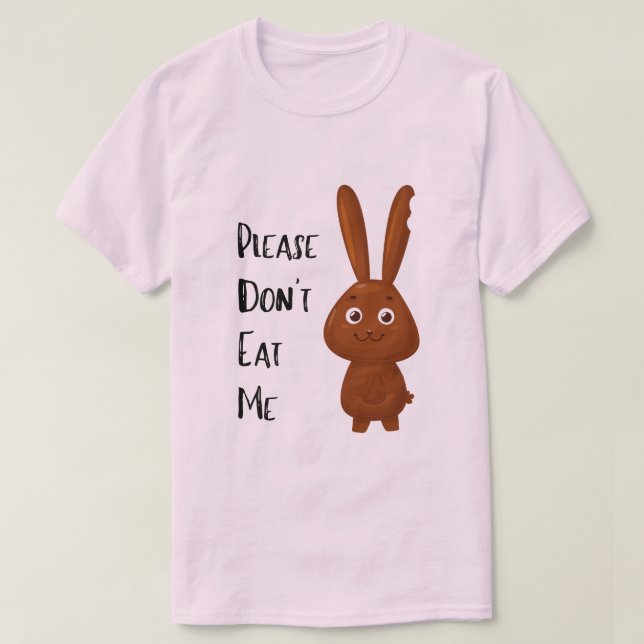Chocolate Påskhare Funny T-Shirt (Design framsida)