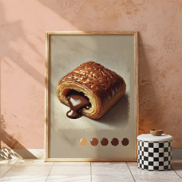 Chocolate Pastry Print Realistic Dessert Wall Art Poster