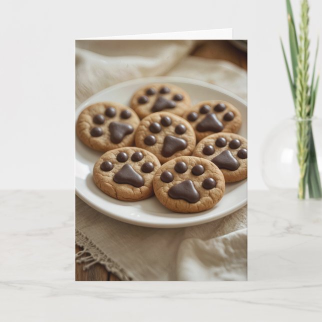 Chocolate Pawprint Cookies Kort (Framsida)