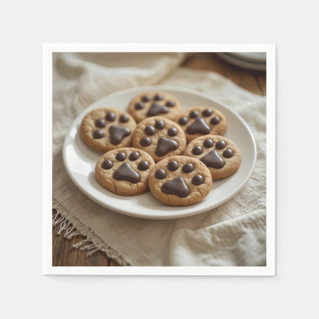 Chocolate Pawprint Cookies Pappersservett (Framsidan)