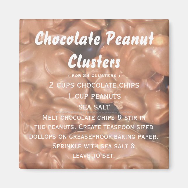 Chocolate Peanut Cluster Recipe Magnet (Framsidan)