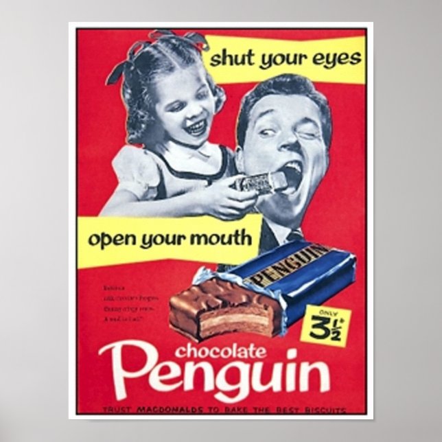 Chocolate Penguin Vintage annons Poster (Framsidan)