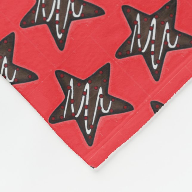Chocolate Peppermint Star-Helgdag Cookie Fleecefilt (Hörn)
