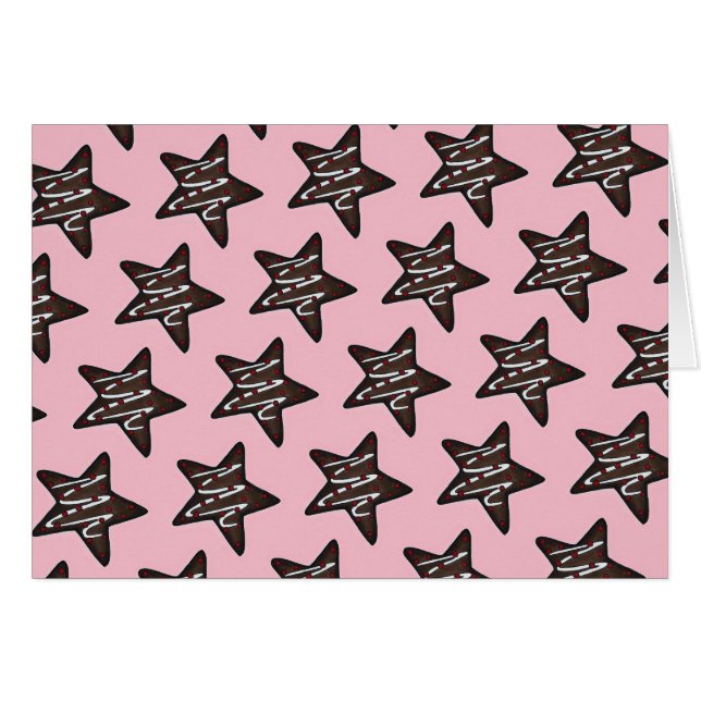 Chocolate Peppermint Star-Helgdag Cookie Hälsningskort (Framsidan Horizontal)
