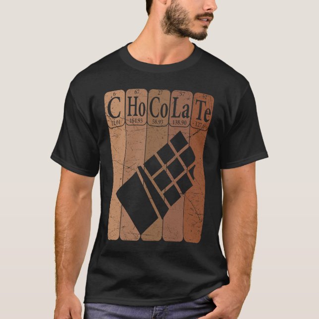 Chocolate Periodic Table Elements Chocoholic Choco T Shirt (Framsida)
