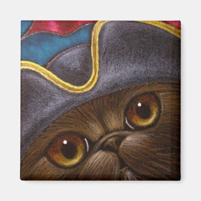 CHOCOLATE PERSIAN CAT PIRAT Magnet (Framsidan)