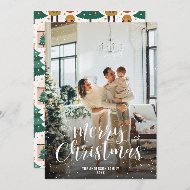 Chocolate Photo Modern Julgran Ornaments Julkort (Fram/baksida)