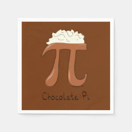 Chocolate Pi Cute Math Pi Day Party Napkins Pappersservett
