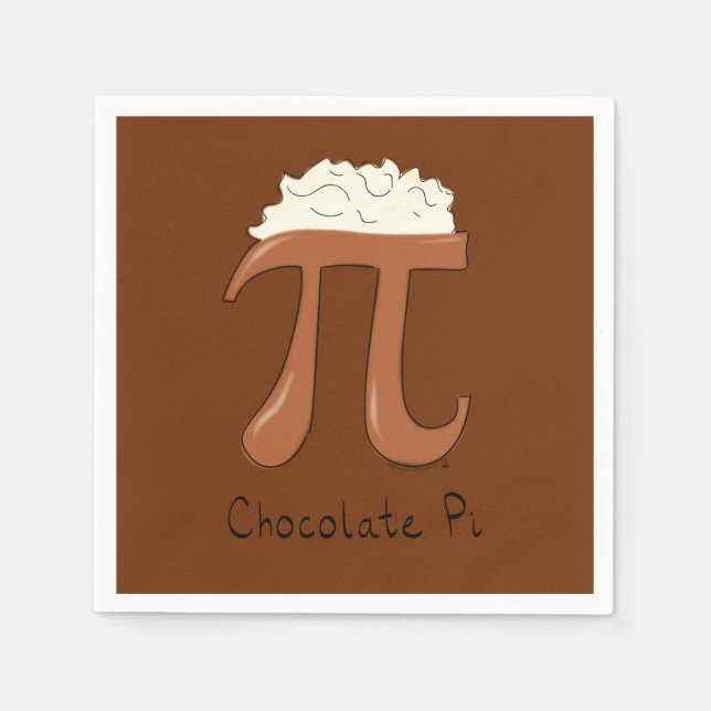 Chocolate Pi Cute Math Pi Day Party Napkins Pappersservett (Framsidan)