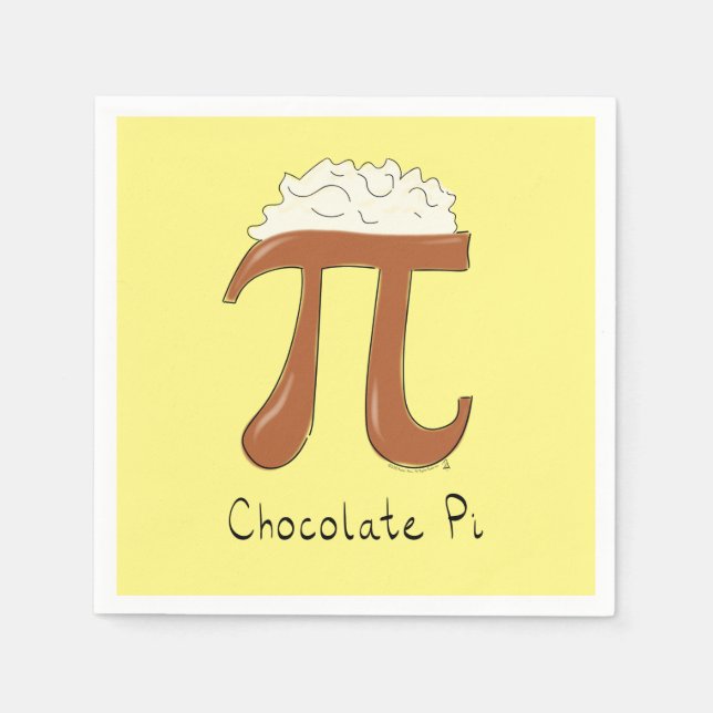 Chocolate Pi Cute Math Pi Day Party Napkins Pappersservett (Framsidan)