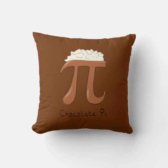 Chocolate Pi Cute Math Pi Day Pillow Kudde (Framsida)