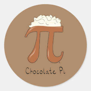 Chocolate Pi Cute Math Pi Day Stickers Runt Klistermärke