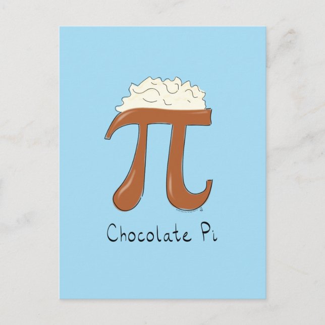 Chocolate Pi Cute Math Pi Day-vykort Vykort (Framsida)