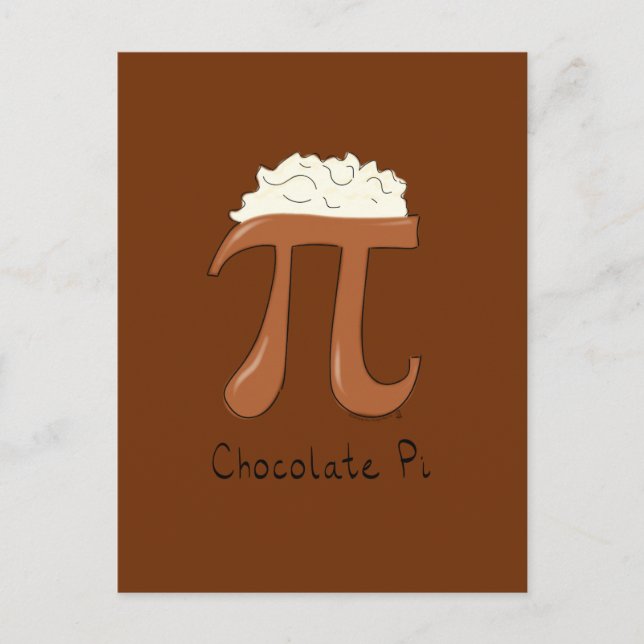 Chocolate Pi Cute Math Pi Day-vykort Vykort (Framsida)