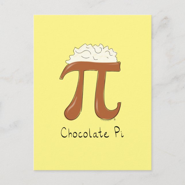 Chocolate Pi Cute Math Pi Day-vykort Vykort (Framsida)