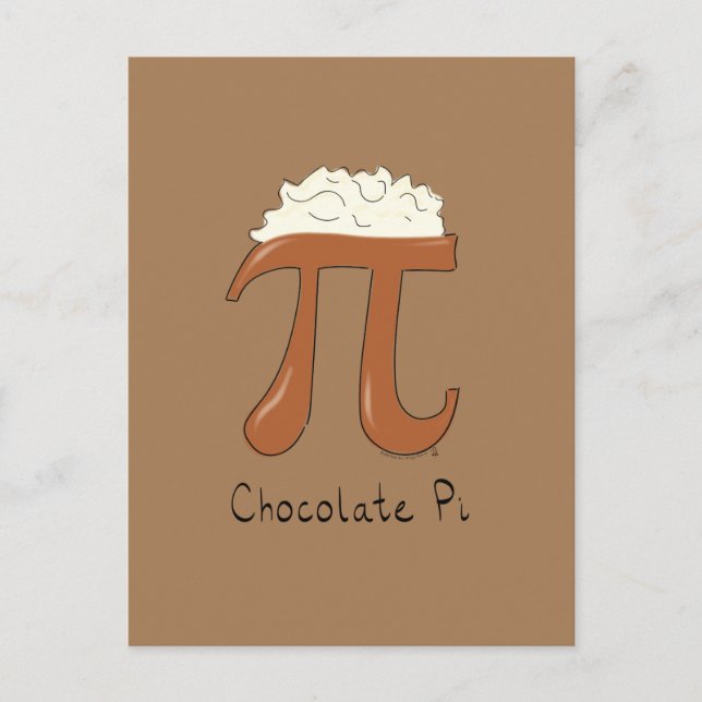 Chocolate Pi Cute Math Pi Day-vykort Vykort (Framsida)