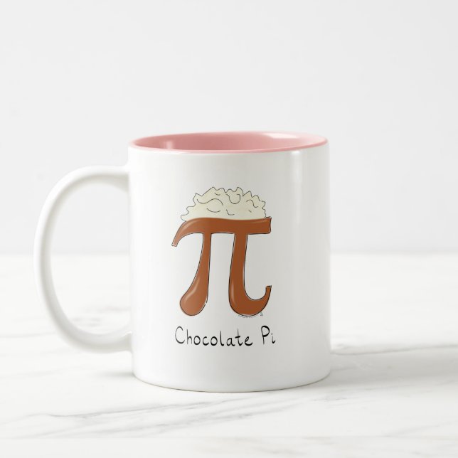 Chocolate Pi Day Symbol Math Teacher Funny Två-Tonad Mugg (Vänster)