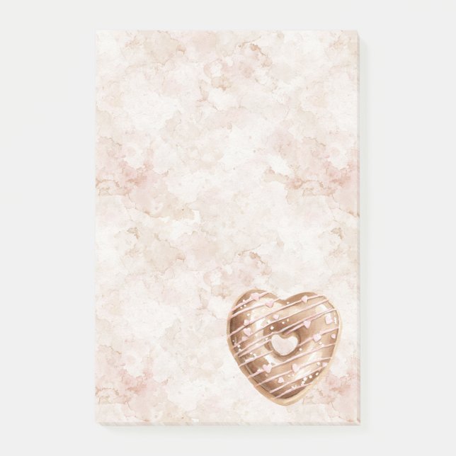Chocolate Pink Heart Cookie Post-it Block (Framsida)