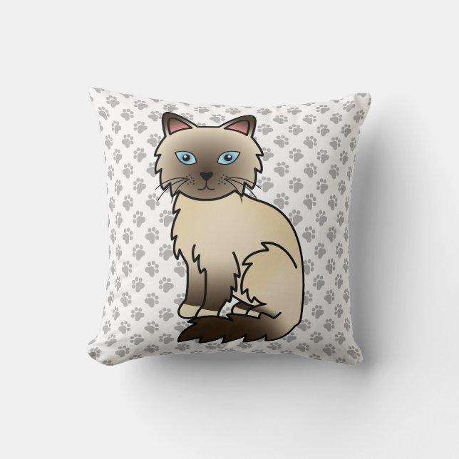 Chocolate Point Birman / Ragdoll Katt & Tassar Kudde (Framsida)