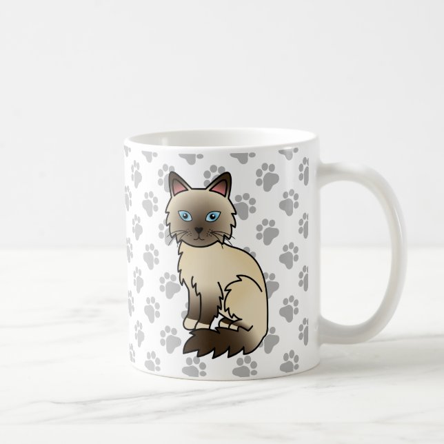 Chocolate Point Birman / Ragdoll Söt Katt & Tassar Kaffemugg (Höger)