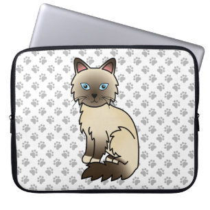 Chocolate Point Birman / Ragdoll Söt Katt & Tassar Laptop Fodral